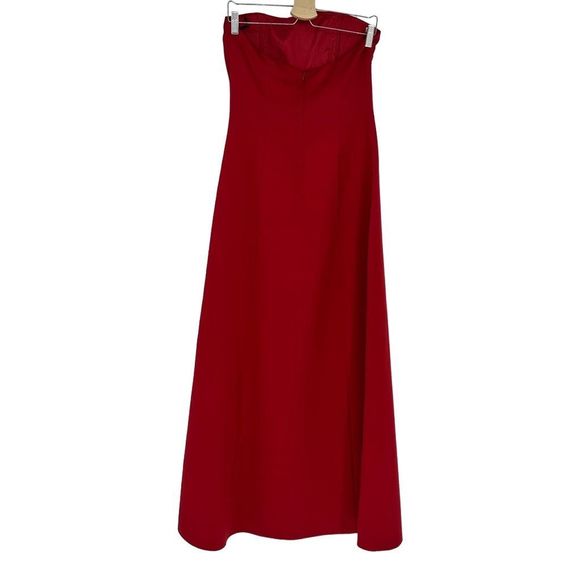 Cache Y2K Strapless Satin Gown Dress Red Formal Cocktail Maxi Long Holiday Size - Picture 2 of 9